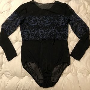 Hanky Panky Women's Cameo Lace & Mesh Bodysuit, L